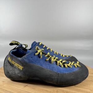 La Sportiva Mythos Womens EU 37 US 6 Rock Climbing Shoes Blue Lace Up Italy